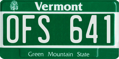 VT license plate OFS641