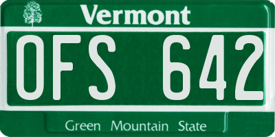 VT license plate OFS642