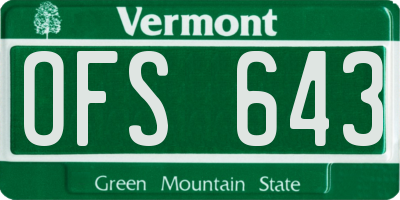VT license plate OFS643