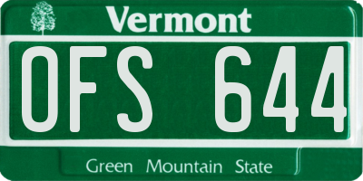 VT license plate OFS644