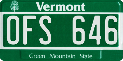 VT license plate OFS646