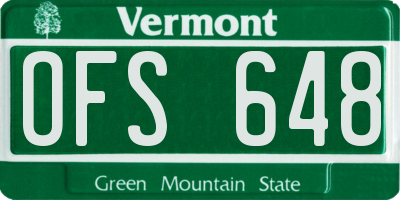 VT license plate OFS648