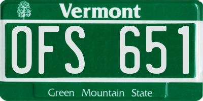 VT license plate OFS651