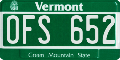 VT license plate OFS652
