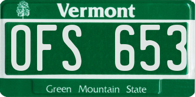 VT license plate OFS653