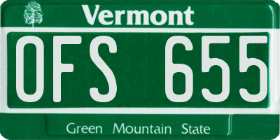 VT license plate OFS655