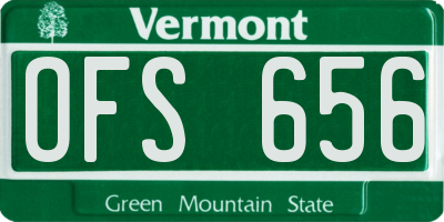 VT license plate OFS656