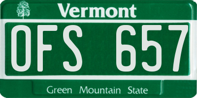 VT license plate OFS657