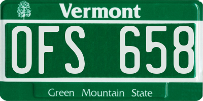 VT license plate OFS658