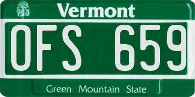 VT license plate OFS659