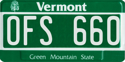 VT license plate OFS660