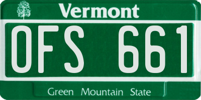 VT license plate OFS661