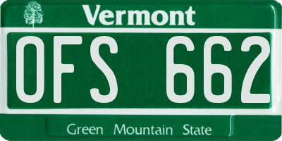 VT license plate OFS662