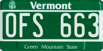 VT license plate OFS663