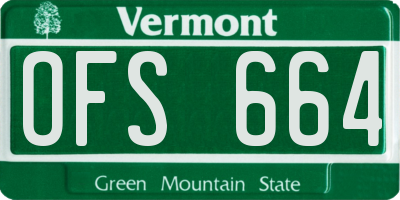 VT license plate OFS664