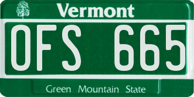 VT license plate OFS665