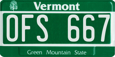 VT license plate OFS667