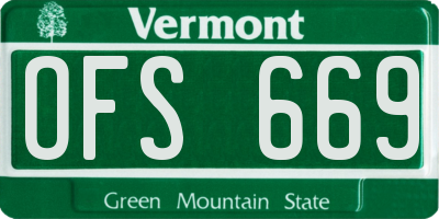 VT license plate OFS669