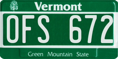 VT license plate OFS672