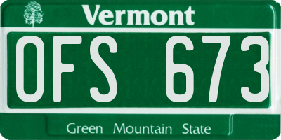 VT license plate OFS673
