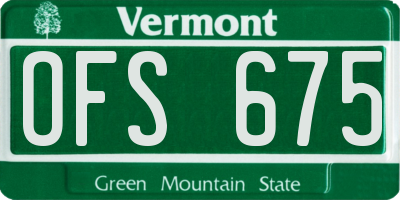 VT license plate OFS675