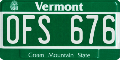VT license plate OFS676