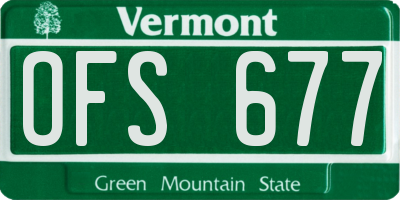 VT license plate OFS677