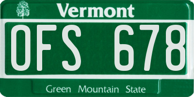 VT license plate OFS678