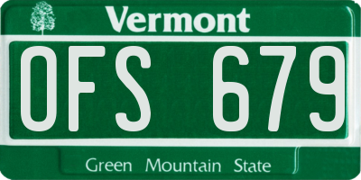 VT license plate OFS679