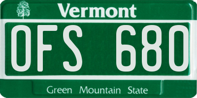 VT license plate OFS680