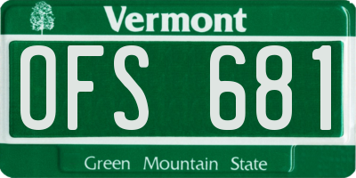 VT license plate OFS681