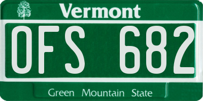 VT license plate OFS682