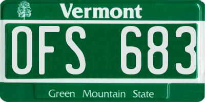 VT license plate OFS683