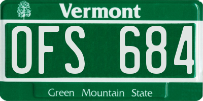 VT license plate OFS684