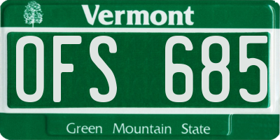VT license plate OFS685