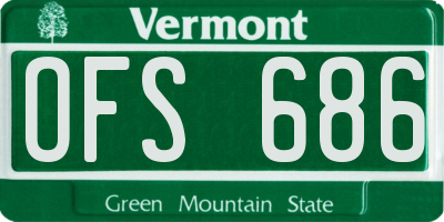 VT license plate OFS686