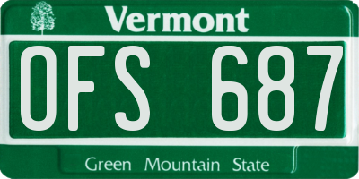 VT license plate OFS687