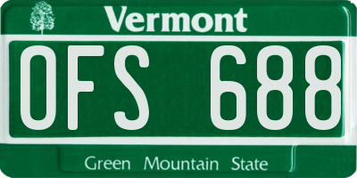 VT license plate OFS688
