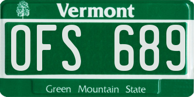 VT license plate OFS689
