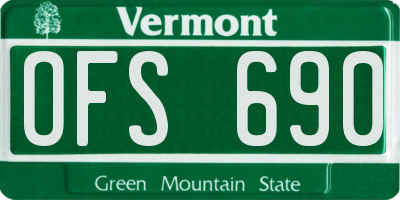 VT license plate OFS690