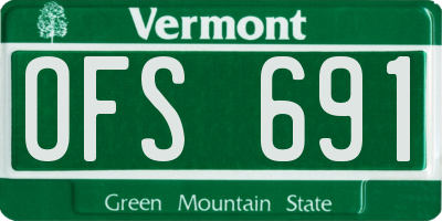VT license plate OFS691