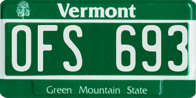 VT license plate OFS693