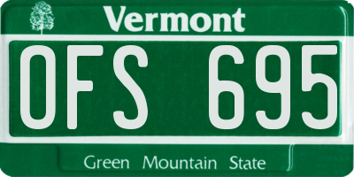 VT license plate OFS695