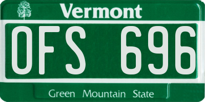 VT license plate OFS696
