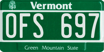 VT license plate OFS697