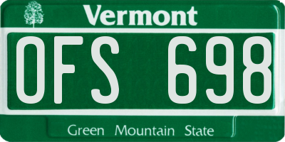 VT license plate OFS698