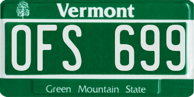 VT license plate OFS699