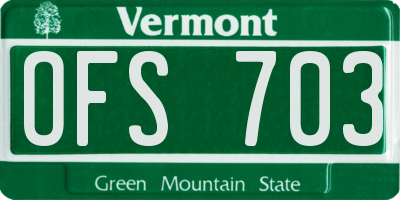 VT license plate OFS703