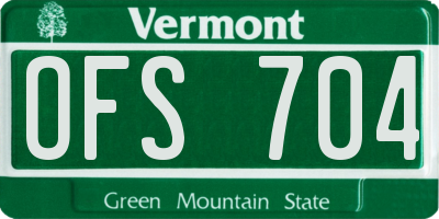 VT license plate OFS704