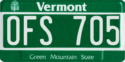 VT license plate OFS705